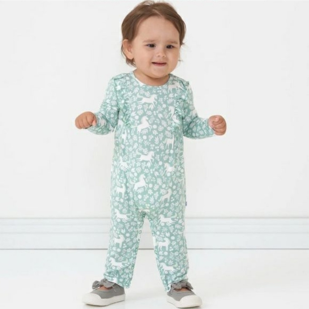 Little Sleepies Unicorn Garden Romper Bamboo 3-6 Months